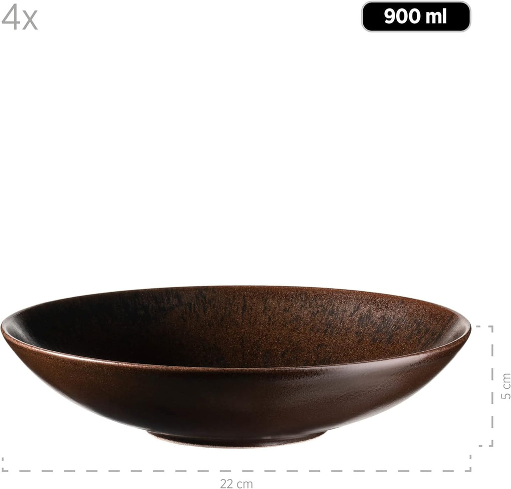 MÄSER Metallic Bronze, serviciu de cină din 12 piese pentru 4 persoane Seturi vesela masa Naty Shop