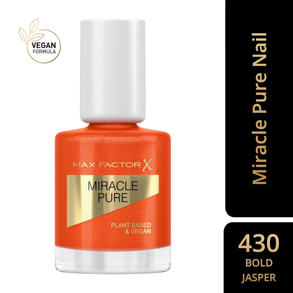 Max Factor Miracle ren negle, ultrablank, intenst farvet neglelak med glansen af ​​helende krystaller og nærende ingredienser, farve 430 fed jaspis