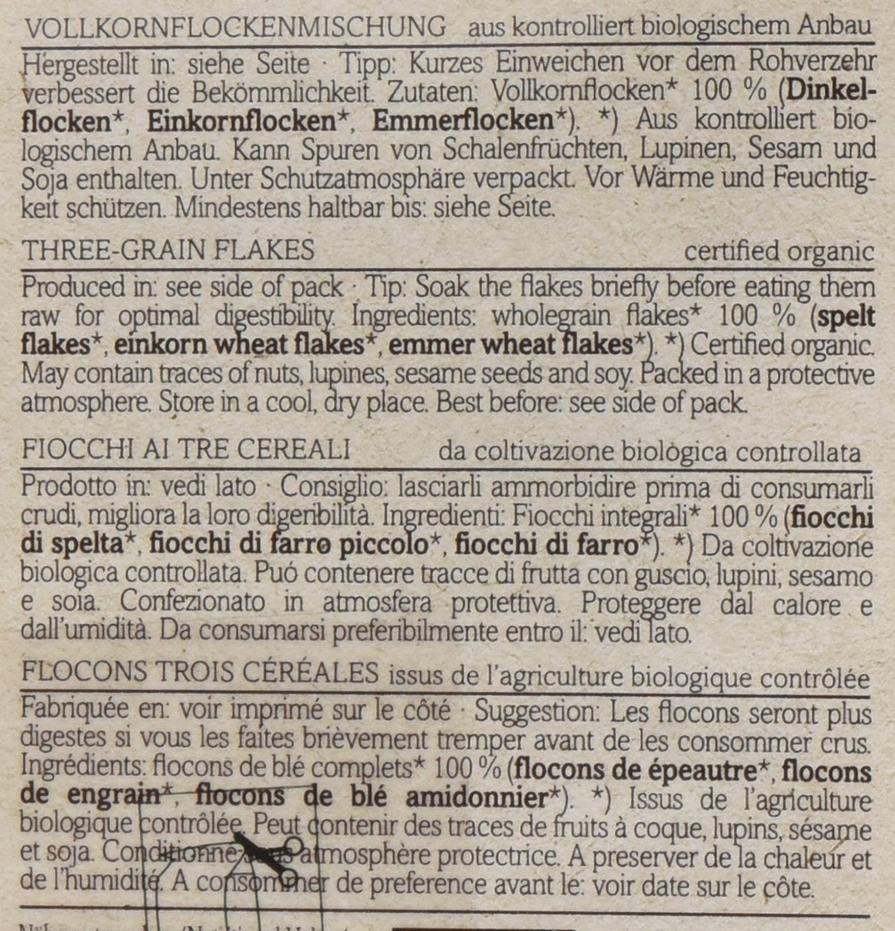 Verival Ancient Cereal Flakes - Økologisk, pakke med 6 (6 x 500 g)