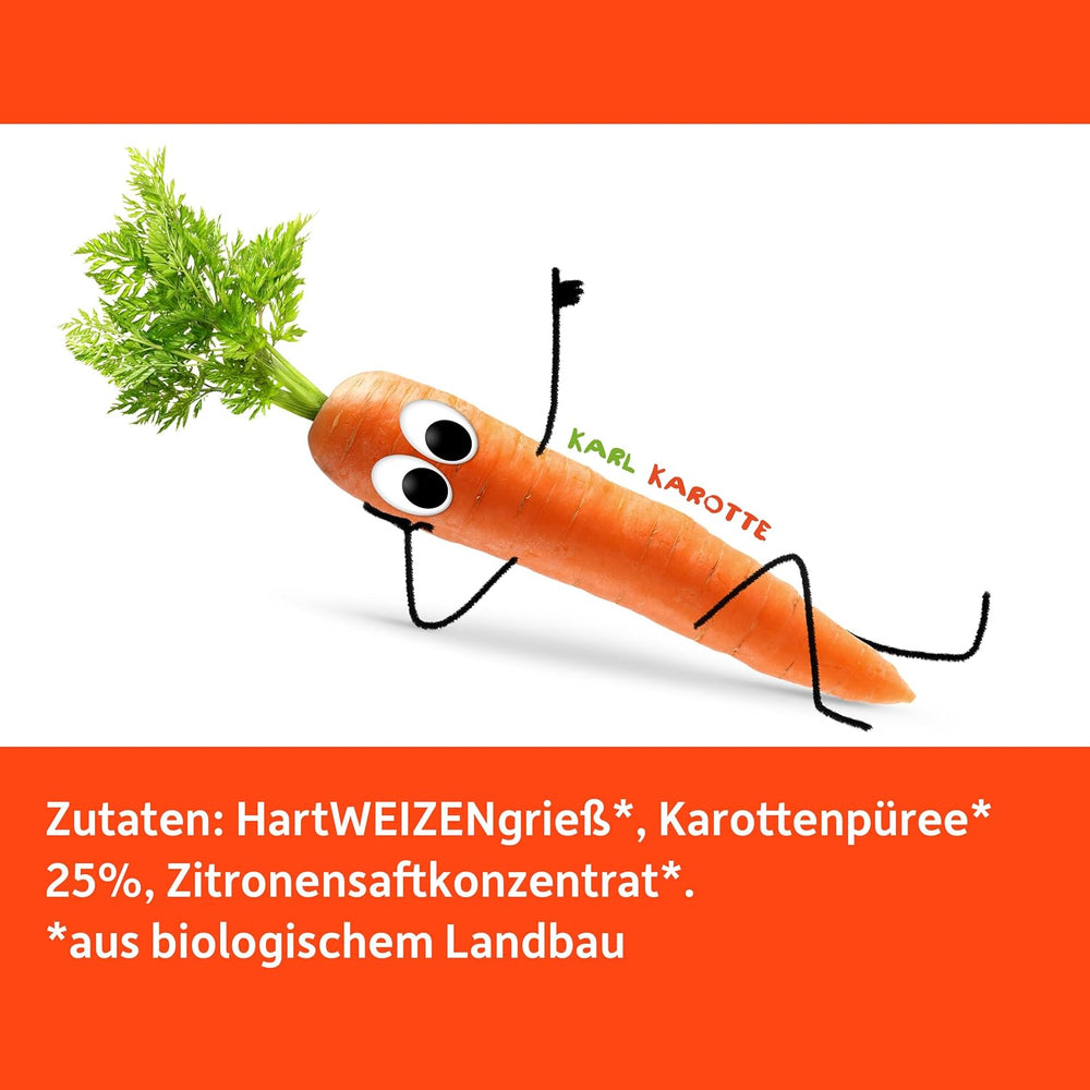 Freche Freunde Økologiske grøntsagsnudler 'Gulerod' 25 % grøntsagsindhold Vegansk 6-pak (6 x 300 g)