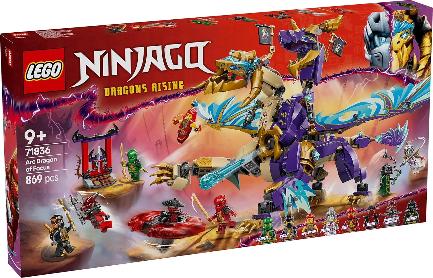 LEGO NINJAGO Lightbow Dragon - legetøj med 8 minifigurer og et Spinjitzu hjul - interaktiv ninja byggelegetøj til drenge og piger over 9 år - gaveide til fans 71836 Byggesæt Besuche den LEGO-Store