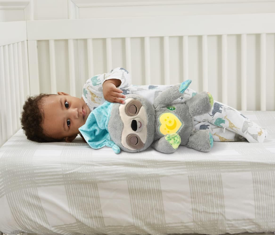 VTech Baby Schnarchi, leneșul somnoros - Jucărie drăguță de pluș pentru a vă ajuta să adormiți - Cu sunete naturale și cotidiene, muzică și lumină de noapte - Pentru copii de la naștere Jucarii Bebe Naty Shop