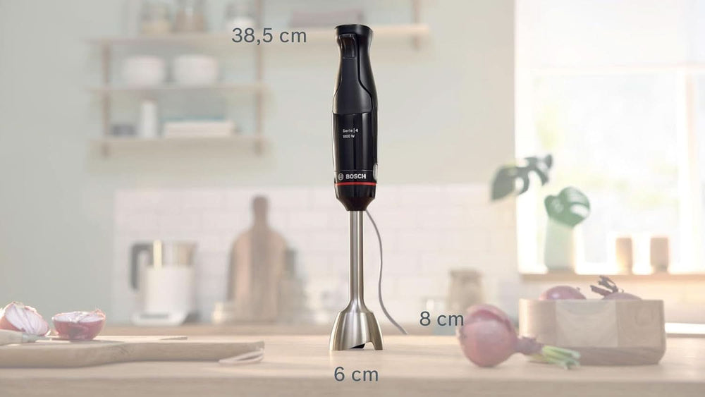 Bosch Standmixer Ergomaster Serie 4, 1000 Watt, Edelstahl-Mixstab, Zerkleinerer, Mix-/Messbecher, Schwarz Kitchen Naty Shop