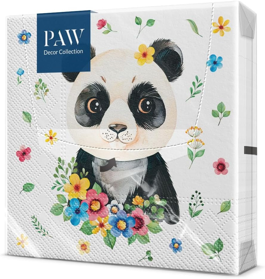 PAW - Șervețele 3 straturi (33 X 33 Cm) I 20 de bucăți I Perfect pentru petreceri, zile de naștere, sărbători I Decorațiuni de masă pentru petreceri pentru copii - Șervețele de hârtie colorate cu motiv - fotbal I minge de fotbal (pachet cu 2)
