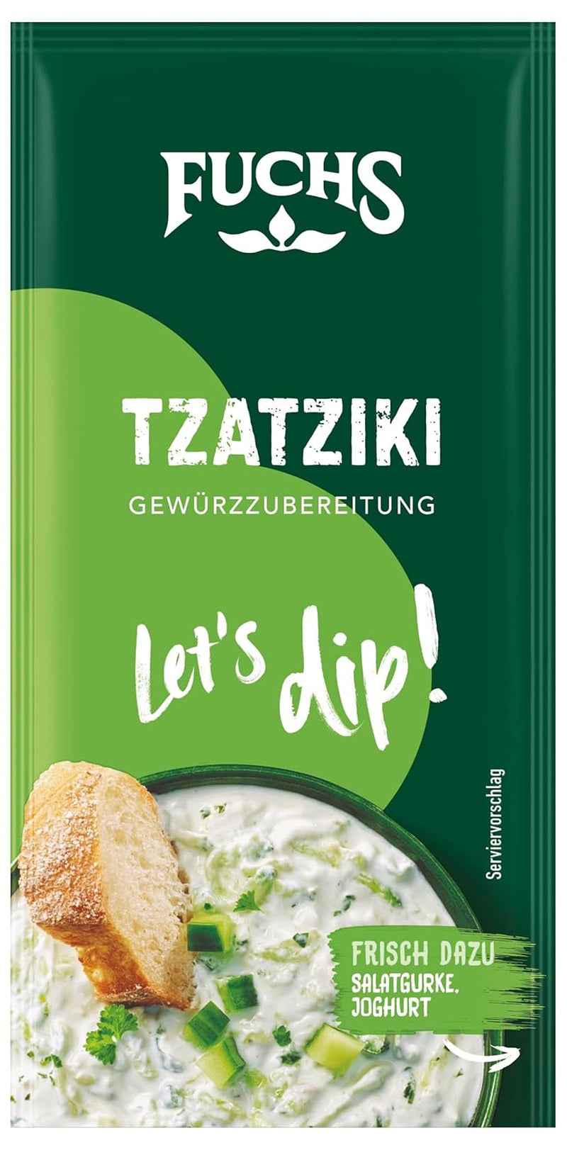 Fuchs Gewürze - Lad os dyppe! Tzatziki Gewürzzubereitung, Gewürz für die Zubereitung von griechischem Tzatziki, 10 g i posen