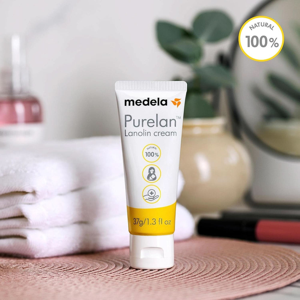 Medela Purelan 37G Lanolin Nipple Cream - creme til ømme brystvorter og tør hud, 100 % naturligt, allergivenligt Tilbehør Mad og amning Bebe Naty Shop