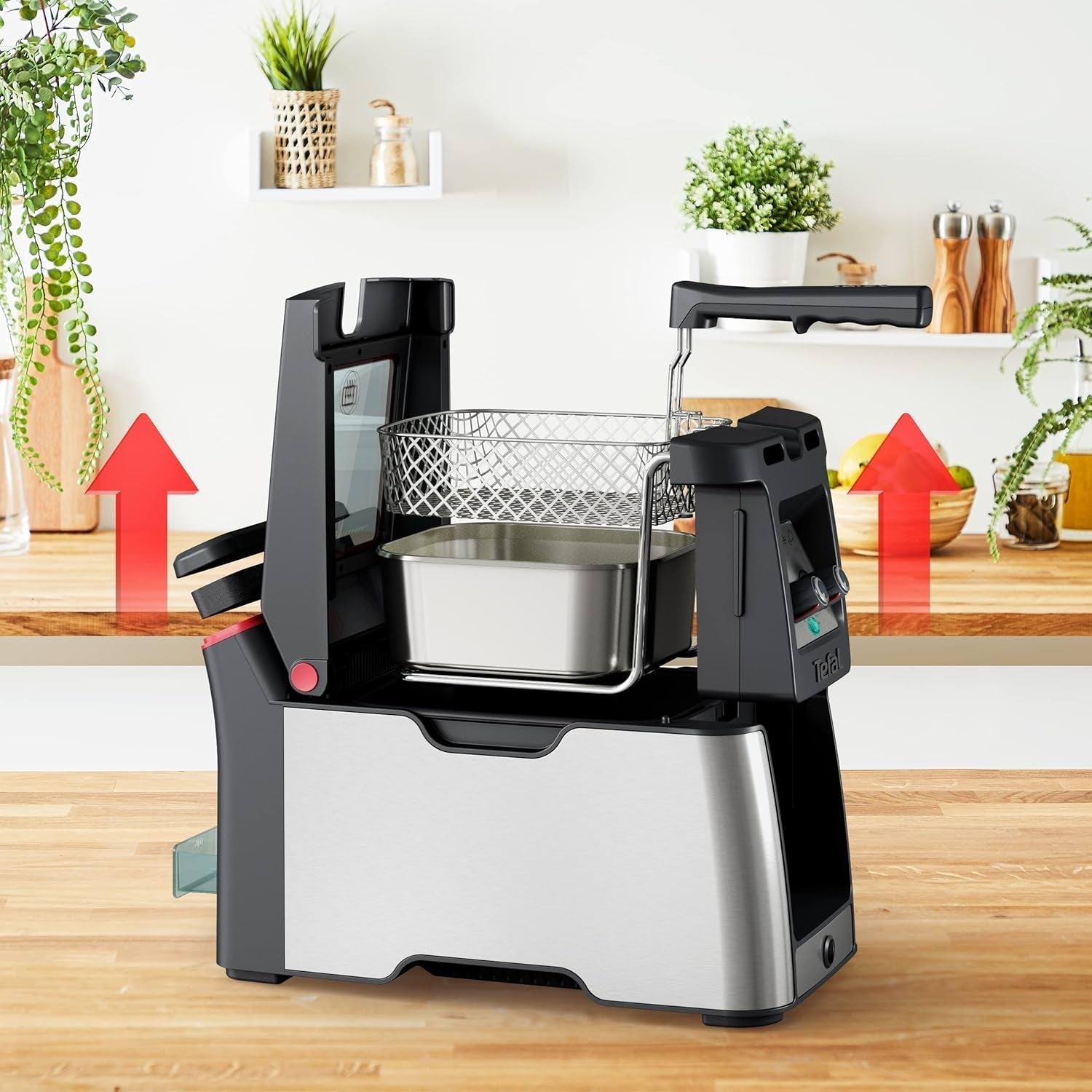 Tefal FR600D Clear Duo frituregryde, stegning med mindre røg og lugt, 1,2 kg kapacitet, termostat, timer, stort udsigtsvindue uden tåge Hvidevarer Naty Shop