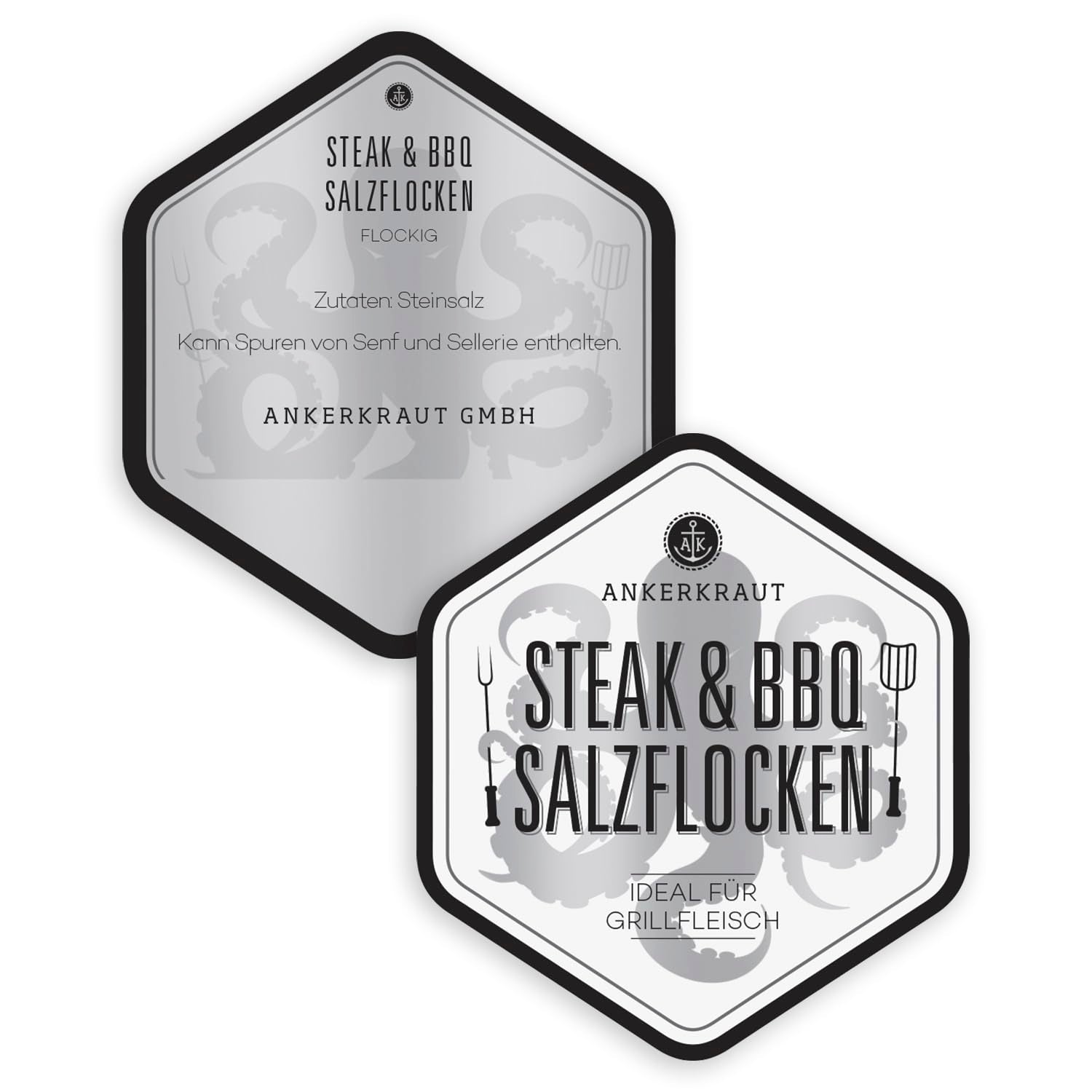 Ankerkraut Steak & BBQ Salzflocken, zum verfeinern von Steaks, Salaten eller auch Süßspeisen, 190g im Streuer