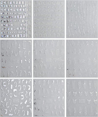 JMEOWIO Nagelsticker Marmor Linie 9 Blatt Nail Art Sticker Selbstklebend Nagelaufkleber Silber Bunt Dekoration Nageldesign Zubehör