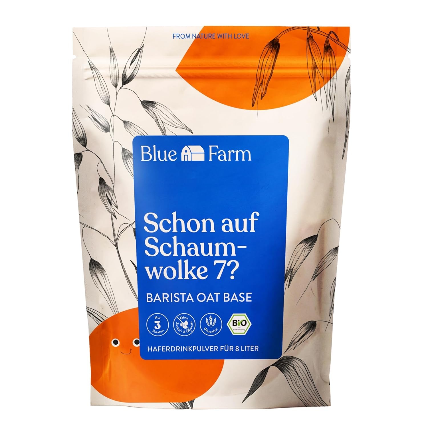Blue Farm Barista Oat Base für bis zu zu zu 8L zum selbermischen – Bio Haferdrink Barista Edition – Milchalternative ohne Zusatzstoffe und Zuckerzusatz – Vegan und Glutenfrei – 90% weniger Verpackungmüll