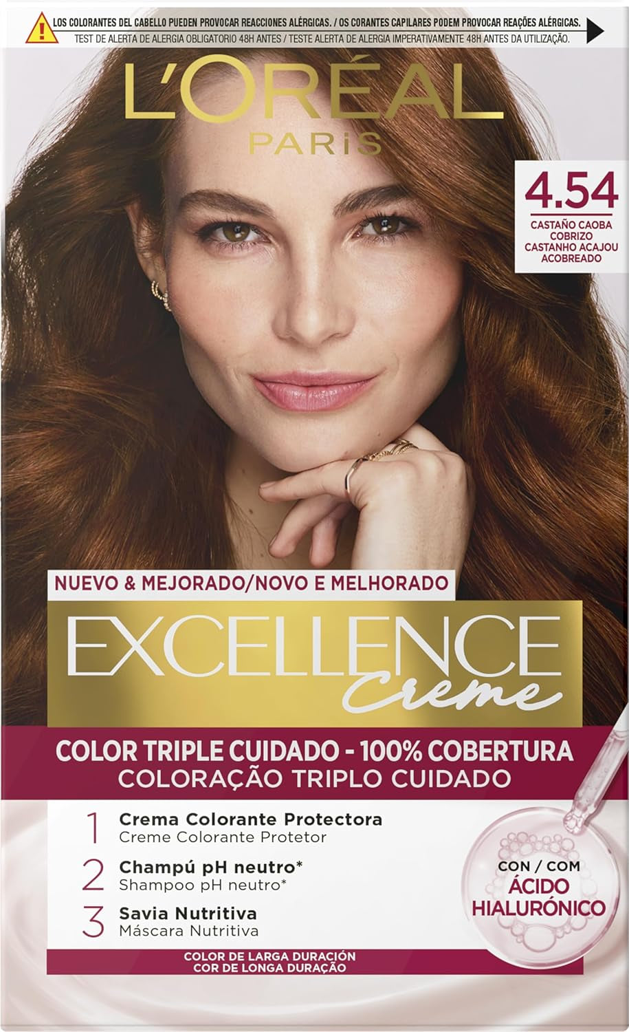 L'Oreal Excellence Creme N.1 Vopsea pentru par Naty Shop Mahon închis-cupru 1 bucată (pachet de 1)