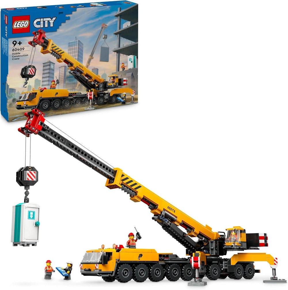 LEGO City Mobile Construction Crane Byggelegetøj til drenge og piger Kreativt børnegave Lang forlængelig arm 4 bygningsarbejder minifigurer til rollespil 60409 Byggesæt Besuche den LEGO-Store Standardtitel