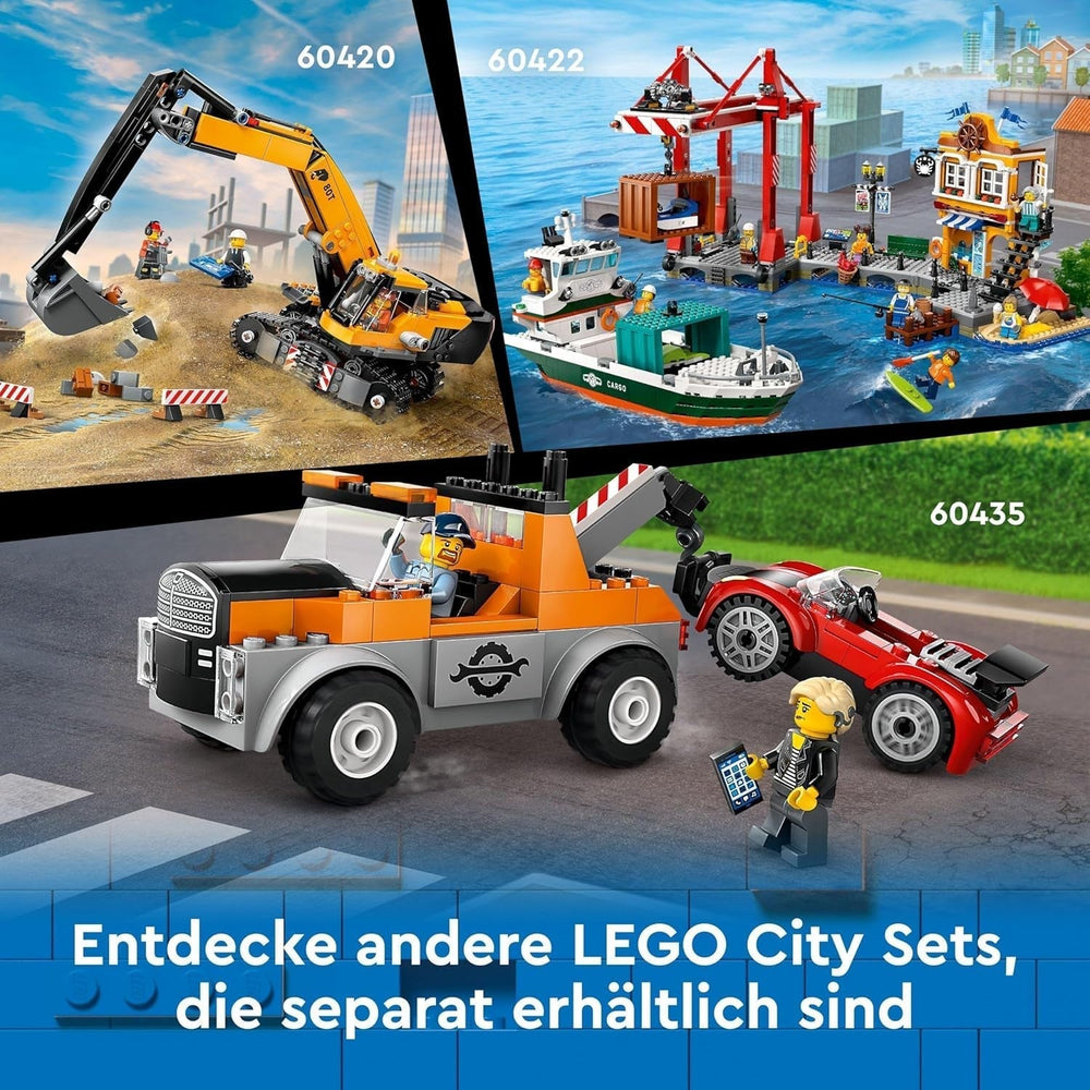 LEGO City havn med fragtskib, byggelegetøj til drenge og piger fra 8 år, gaveide til børn, containerkran, legetøjsskib og 8 minifigurer 60422 Byggesæt Besuche den LEGO-Store