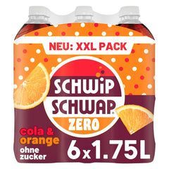 SCHWIPSCHWAP ZERO - XXL PACK - Koffeinholdig cola sodavand med appelsiner, sæt 6 x 1,75 liter Naty Shop