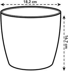 elho Brussels Round 18 - Ghiveci de flori de interior - Ø 18,3 x H 16,8 cm - Negru/Antracit