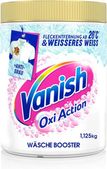 Vanish Oxi Action Powerwhite Powder - 1 X 1.125 Kg - pletfjerner og vaskepulver uden klor - til hvidt vasketøj Vaskemidler Naty Shop
