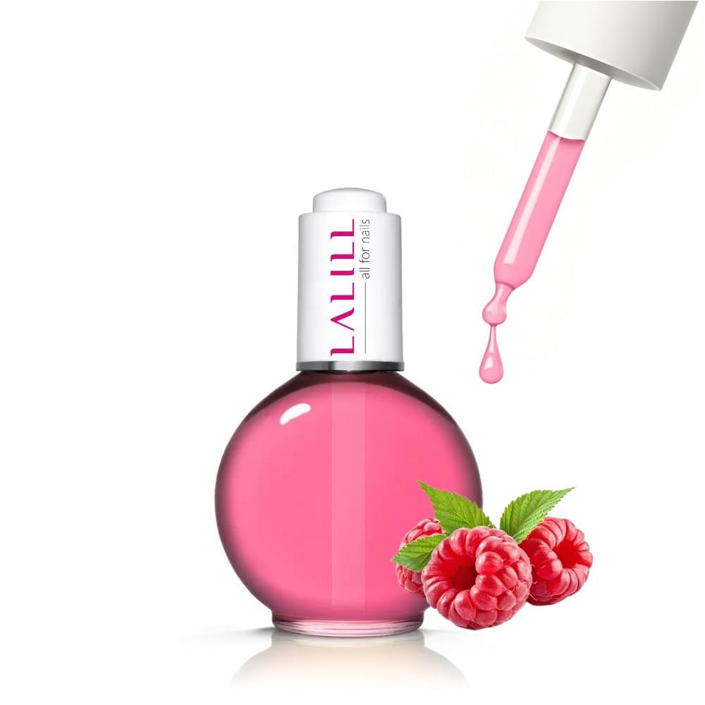 LALILL Nail Cuticle Oil 75Ml - Himbeere Nagelpflegeöl - Nagelöl Pflege Für Nägel Nagelhaut - SPA Maniküre Naildesign Hände - Vegan - Mit Pipette
