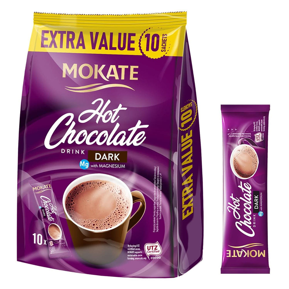 MOKATE® Mørk varm chokolade - 1 pakke 180 gram - 10 poser Kakao og varm chokolade Naty Shop Mørk chokolade - 1 pakke - 10 poser
