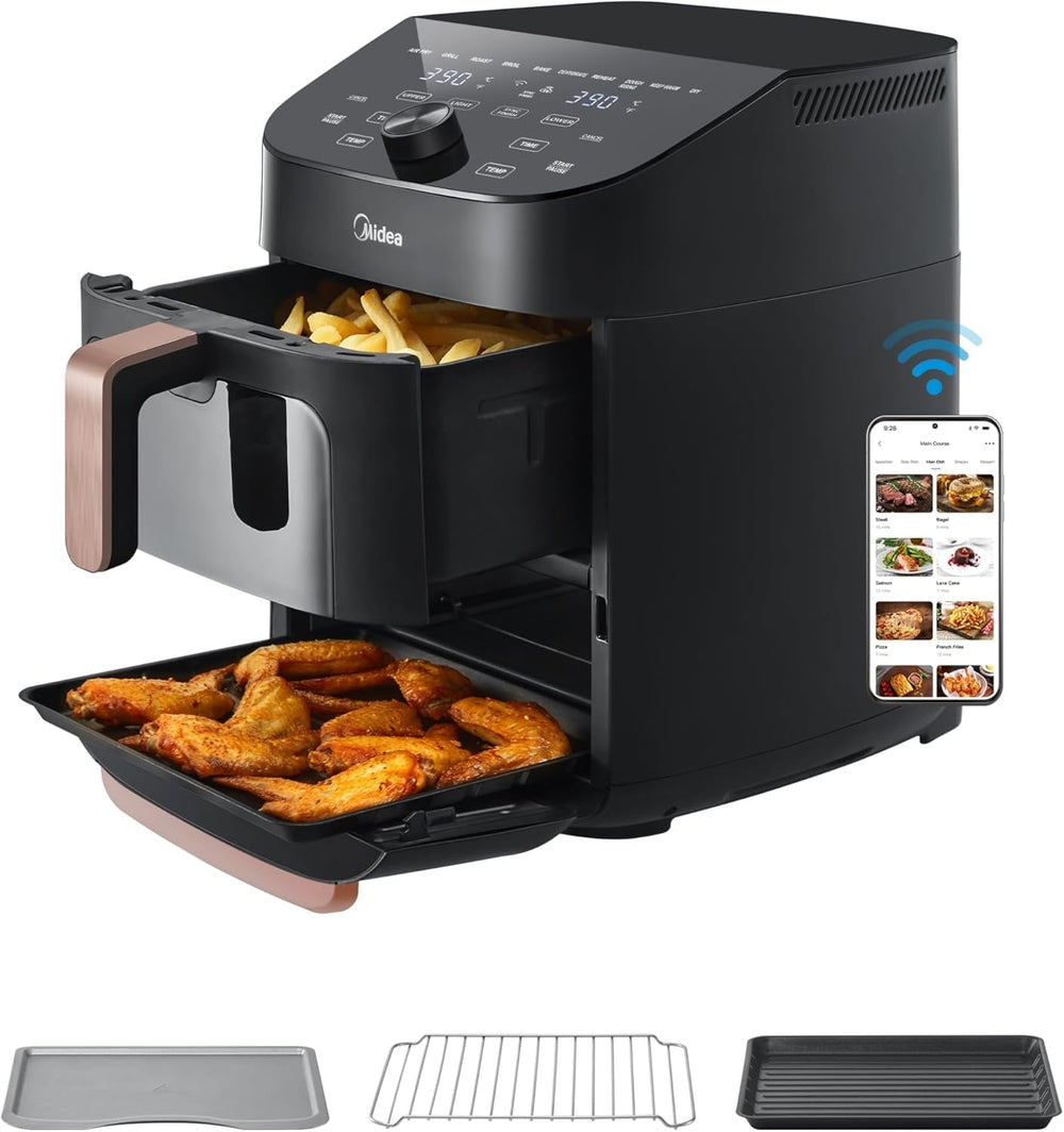 Midea Hot Air Fryer 2L, 1150W Airfryer, oliefri, Hot Air Fryer, Automatisk slukfunktion Hvidevarer Naty Shop 11L
