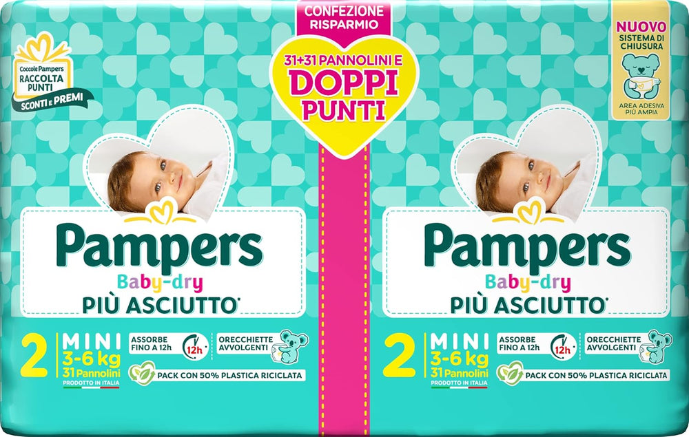 Pampers Baby Dry Maxi Twin Pack bleer, str. 4 (7-18 kg), 48 bleer