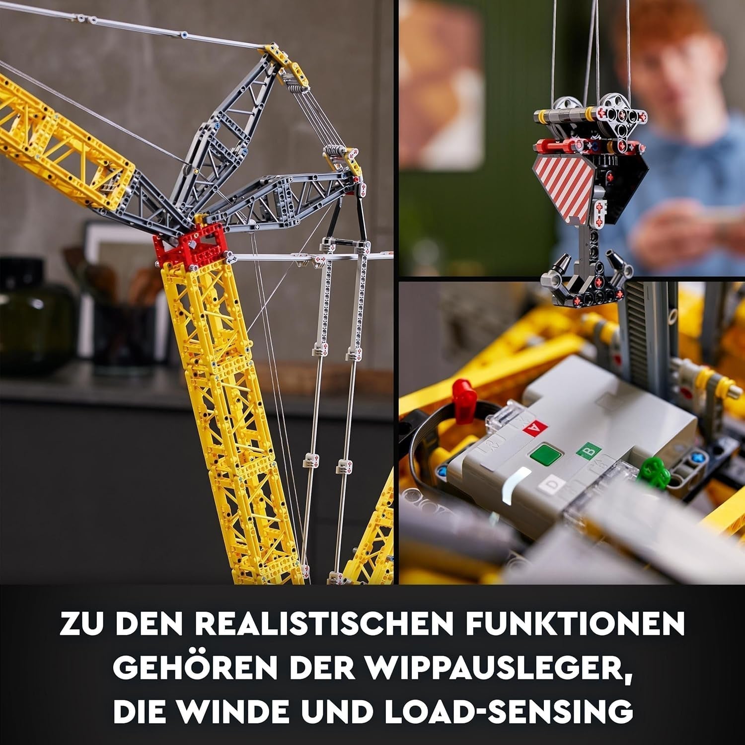 LEGO Technic Liebherr LR 13000 larvekransæt, byg den bedste fjernbetjente byggekøretøjsmodel med Control+ app, kran med spilsystem og løftearm, stort modelsæt til voksne 42146 Besuche Den LEGO-Store byggesæt