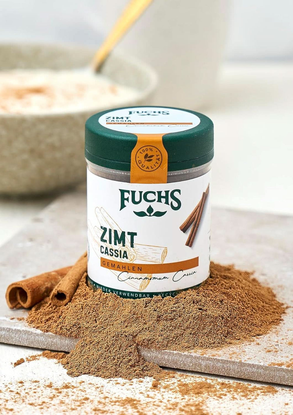 Fuchs Ground Cassia Cinnamon - Til at smage kager, desserter eller teer, 45 gram Krydderier Naty Shop