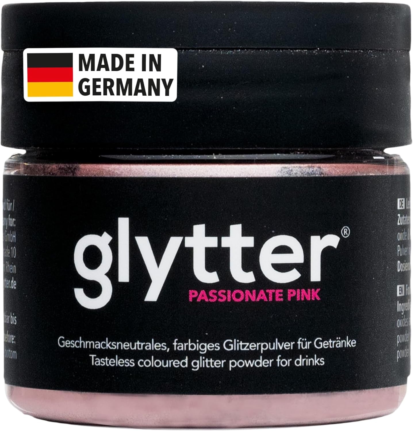 Glytter Glitter Powder For Drinks (pink) - Spiselig glitter til drinks og væsker, Pink, 10 gram Naty Shop