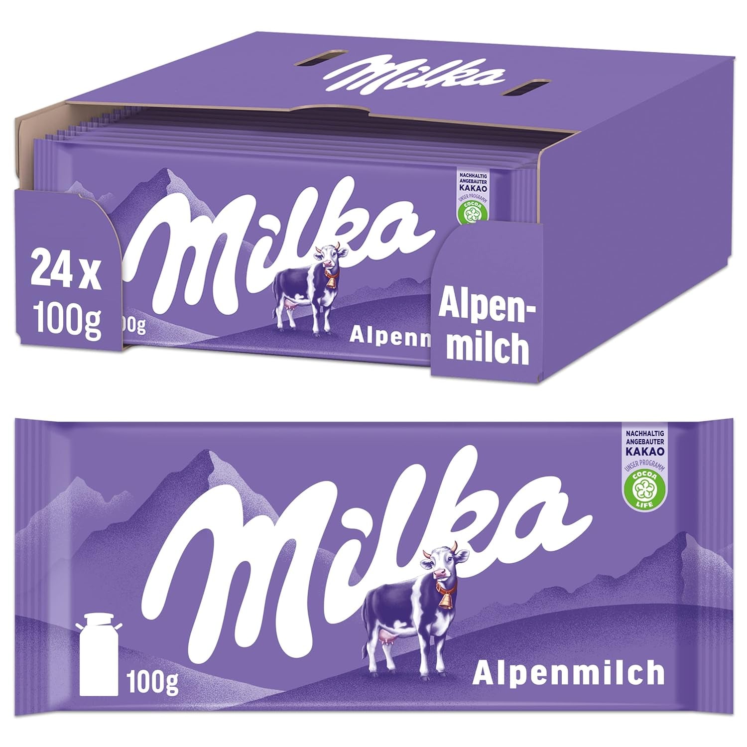 Milka Cow Spots – Alpine mælkechokolade med hvid chokolade i cow spot design – 24 x 90g