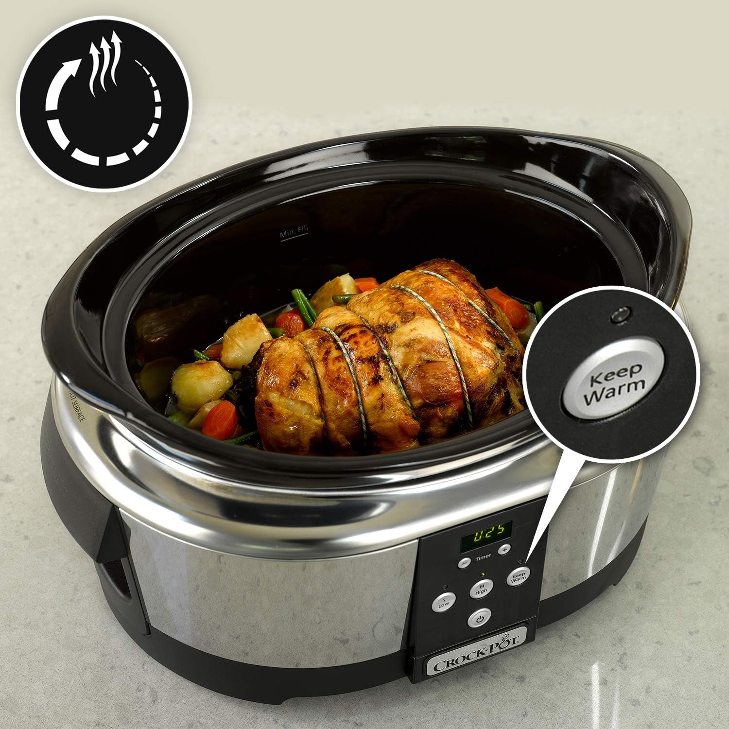 Crockpot, Slow Cooker elektronisk, 5,7 L (5-6 personer) Slow Cooker Naty Shop