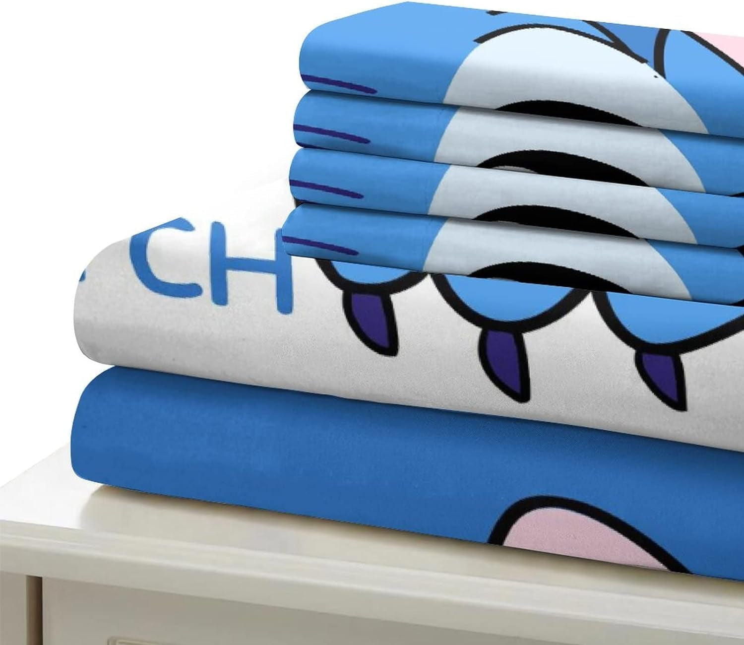 3-delt sengesæt, Stitch Sengetøj - børn Naty Shop Blue Single (90 X 190)