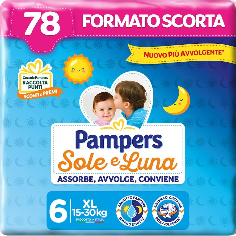 Pampers sol- og månebleer, unisex, junior, str. 5 (11-25 kg), 120 bleer