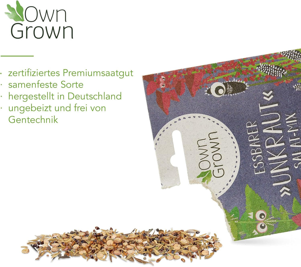 Wildkräuter Samen: Bunte Premium Kräuter Samen Mischung mit Löwenzahn Samen, Sauerampfer, Spitzwegerich uvm – Unkraut Samen Mix für Garten, Balkon – Kräuter Pflanzen Saatgut alte Sorten von OwnGrown