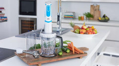Braun Stabmixer MQ 5260WHBL Stabmixer – Multiquick 5 Vario Pürierstab Mit Edelstahl Mixfuß Und Spiralschneider, 1000 Watt, Inkl. Umfangreiches Zubehör-Set, Weiß/Blau Mother and Child Naty Shop