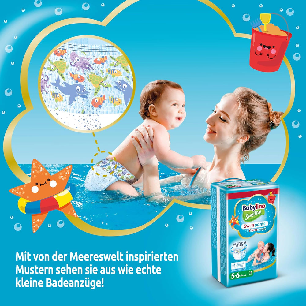 Bleer Sensitive svømmebukser, til hav og pool, str. 5-6 (over 14 kg), 84 stk.