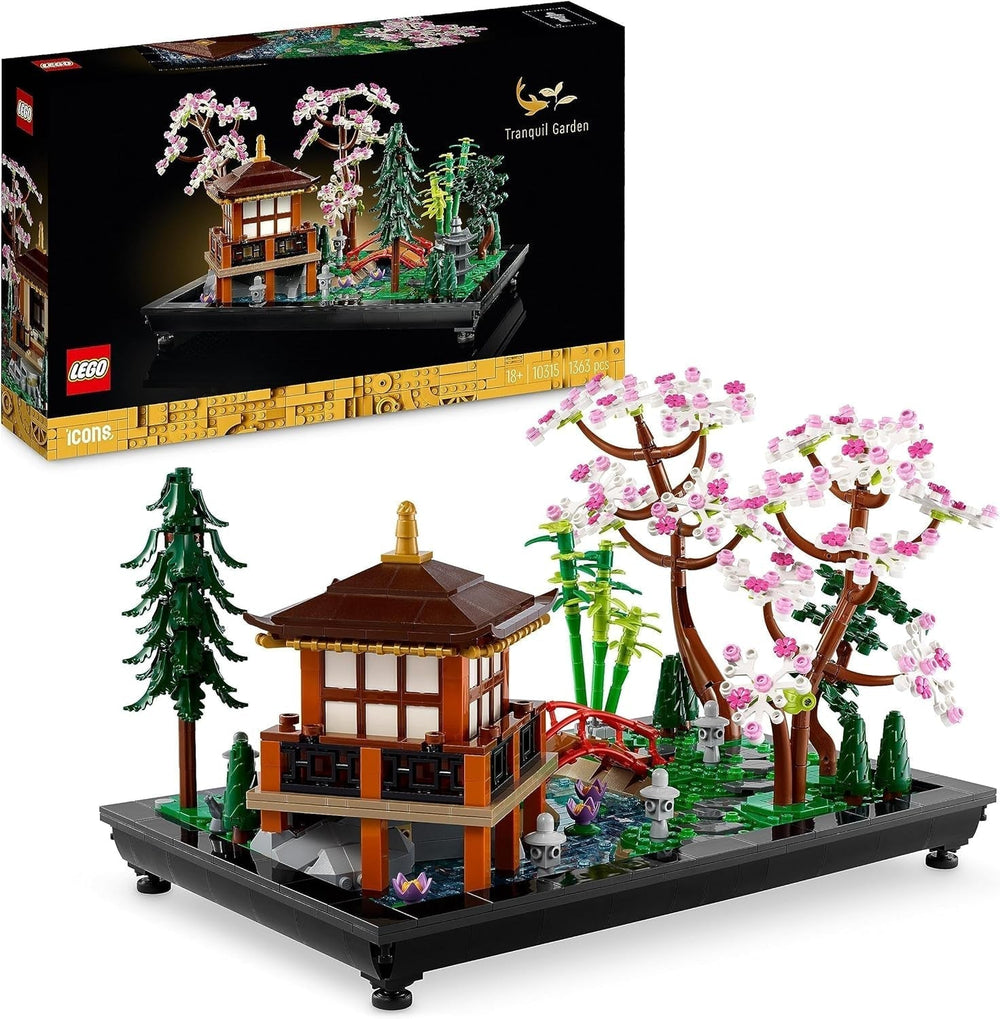 Lego Icons Garden Of Silence - Voksen Zen Botanisk Have Sæt med Lotusblomst - Tilpasset japansk inspireret skrivebordsdekoration - Gave til kvinder og mænd 10315 Byggesæt Besuche den LEGO-Store Garden