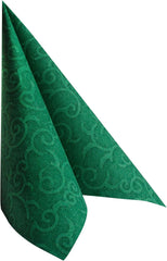 Papstar, 50 șervețele "ROYAL Collection" 1/4-fold 40 Cm X 40 Cm verde închis "Casali", #84884