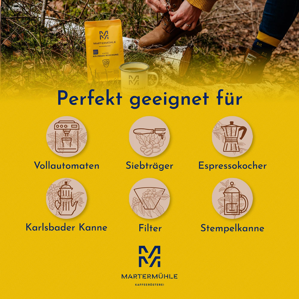 Set mostre boabe de cafea Martermühle 3x250g tărie ușoară/medie I Arabica I Boabe întregi de cafea prăjite ușor, aciditate scăzută (39/46/529)