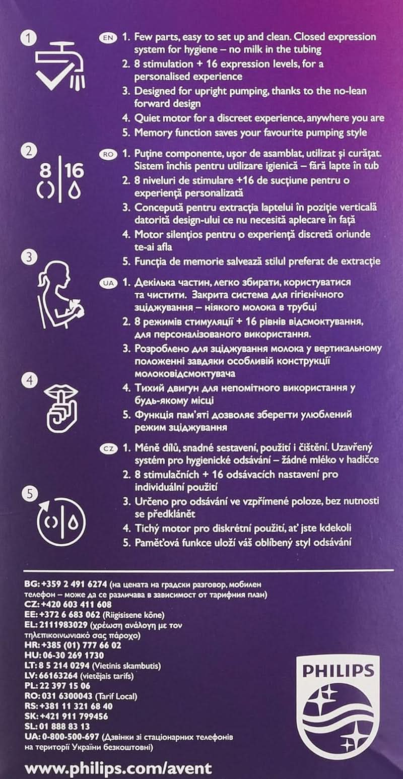 Philips Avent elektrisk brystpumpe (model SCF395/11) Tilbehør Mad og amning Bebe Naty Shop