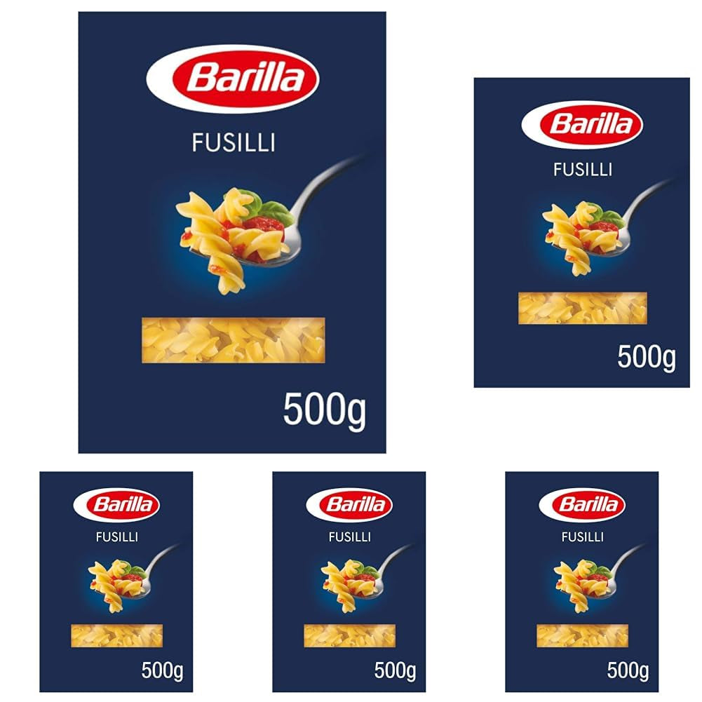 Barilla Pasta Classic Fusilli nr. 98 fra højkvalitets durumhvede, altid al dente, Chili, Spaghetti, Fusilli, Penne, Italiensk, 500g