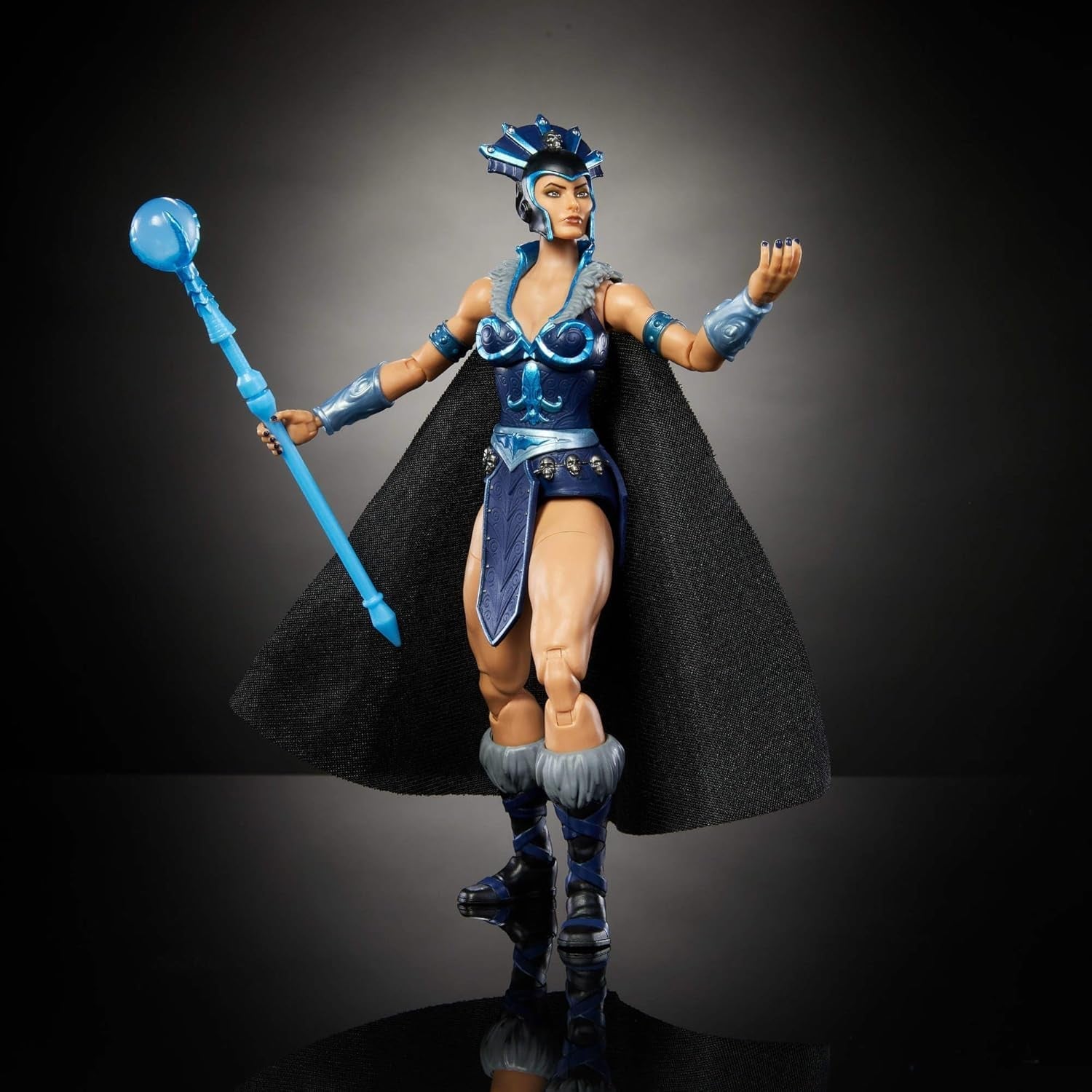 Masters of the Universe Masterverse Action Figure Aprox. 18 Cm înălțime, New Eternia Evil-Lyn, MOTU Toy Villainess, Sorceress, 30 puncte de mișcare, baghetă cu glob de cristal, JBP77 Action figures Naty Shop