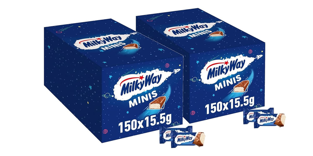 Minichokoladebarer, chokoladepakke, letmælkscreme, 150 x 15,5 g, 2,3 kg