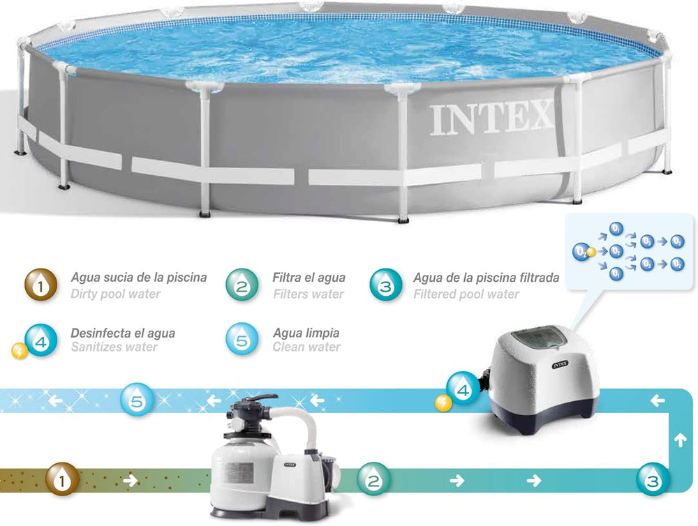 Intex Krystal Clear Ozon Salt Water Pool Rensesystem - Ingen kemisk klor (lugt), 28666