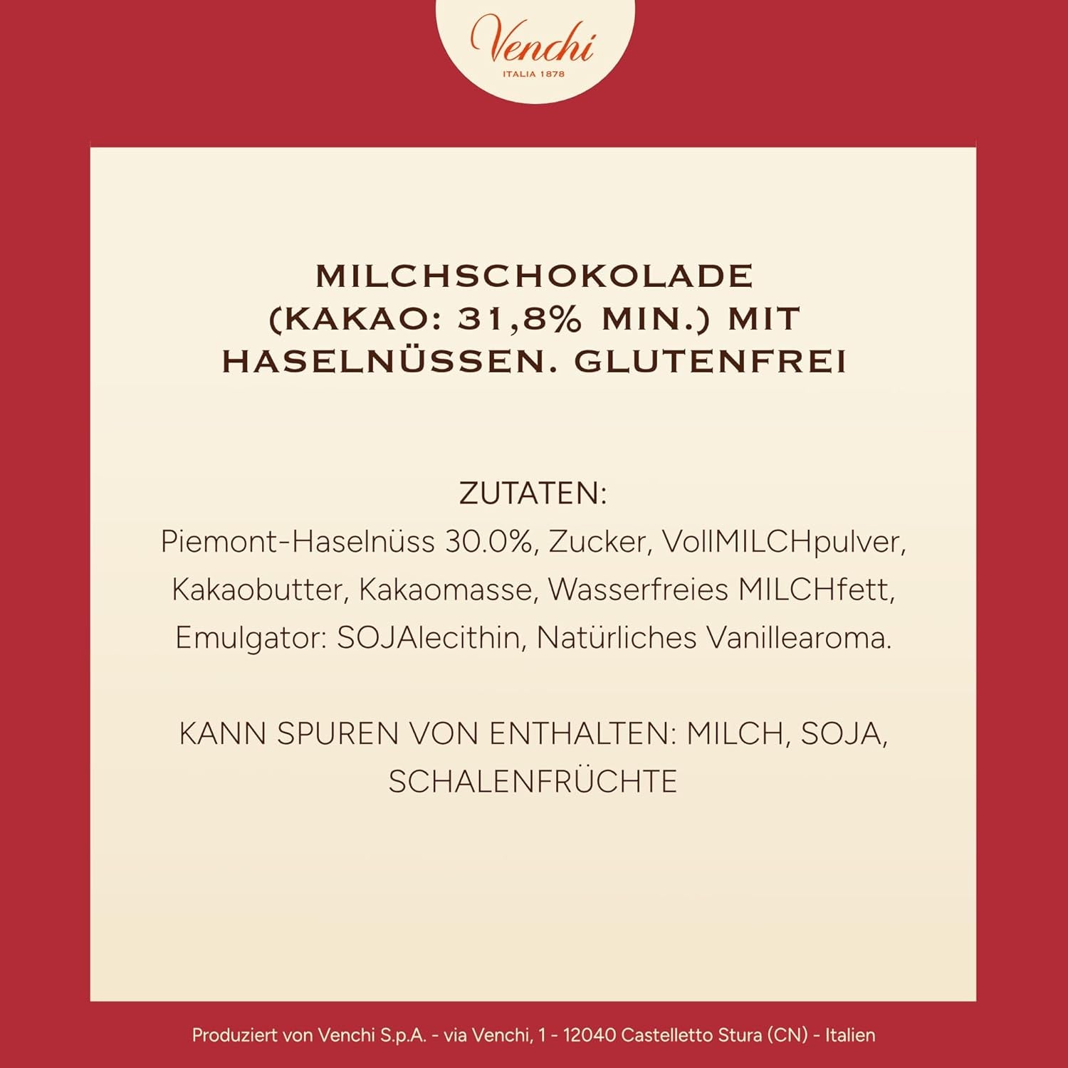 Venchi, Brutto&Buono, håndlavet "Piedmont Forest Hazelnut" grantræformet mælkechokoladebar, 200 g, glutenfri, julekollektion i begrænset udgave, gaveidé