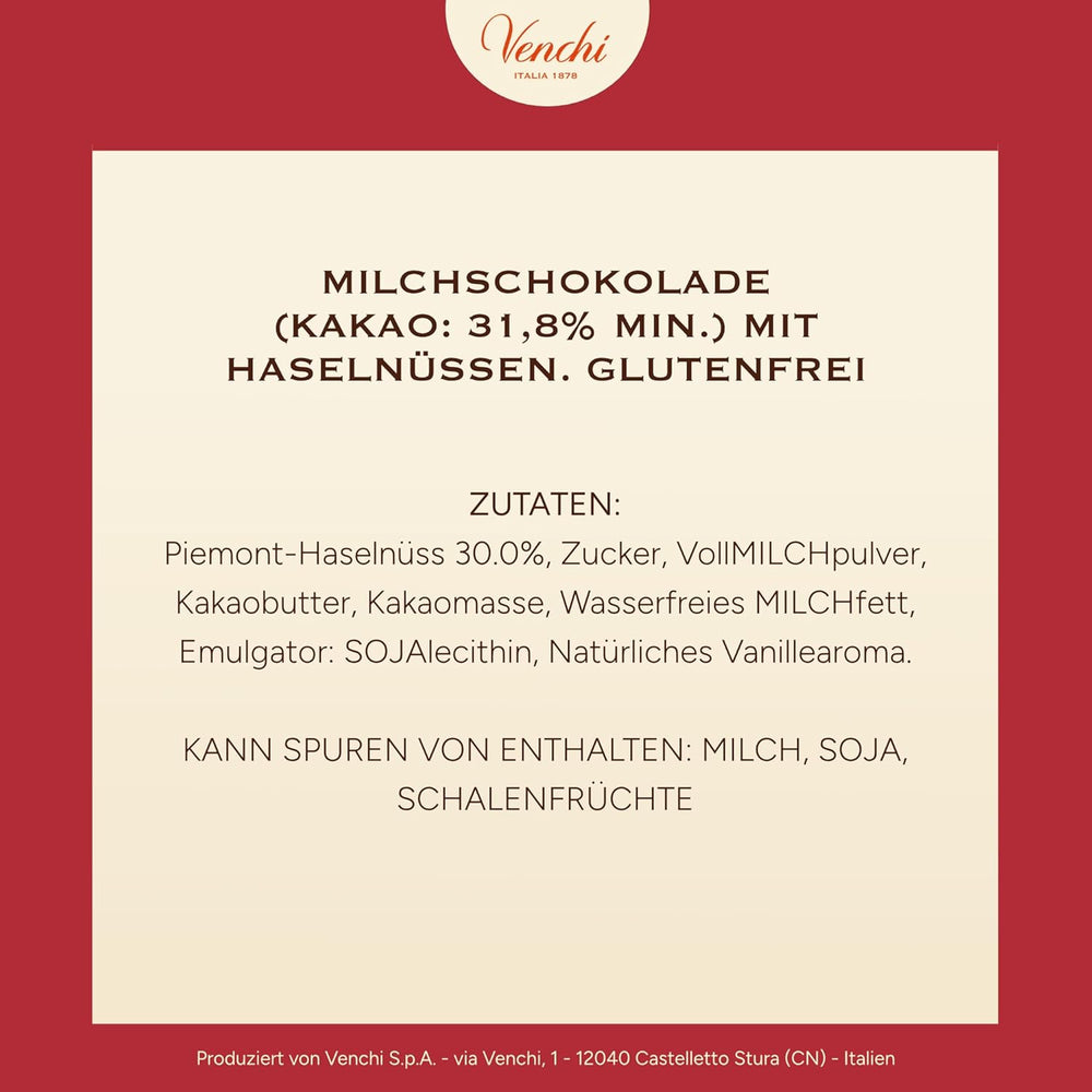Venchi, Brutto&Buono, håndlavet "Piedmont Forest Hazelnut" grantræformet mælkechokoladebar, 200 g, glutenfri, julekollektion i begrænset udgave, gaveidé