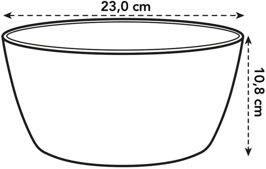 elho Brussels Bowl 23 - Ghiveci de flori de interior - Ø 22,9 x H 10,8 cm - Negru/Antracit
