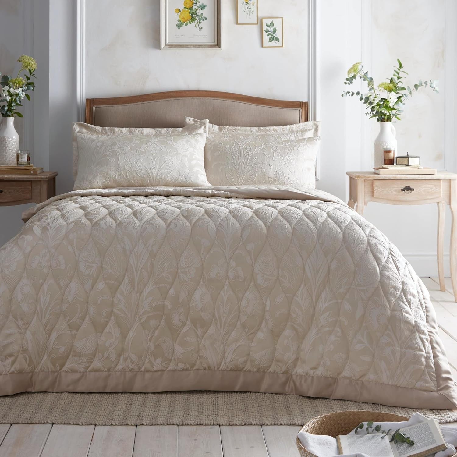 Heritage Elysia jacquard sengetæppe, 200 X 230 Cm, champagne Appletree Beds and Blankets Standard titel