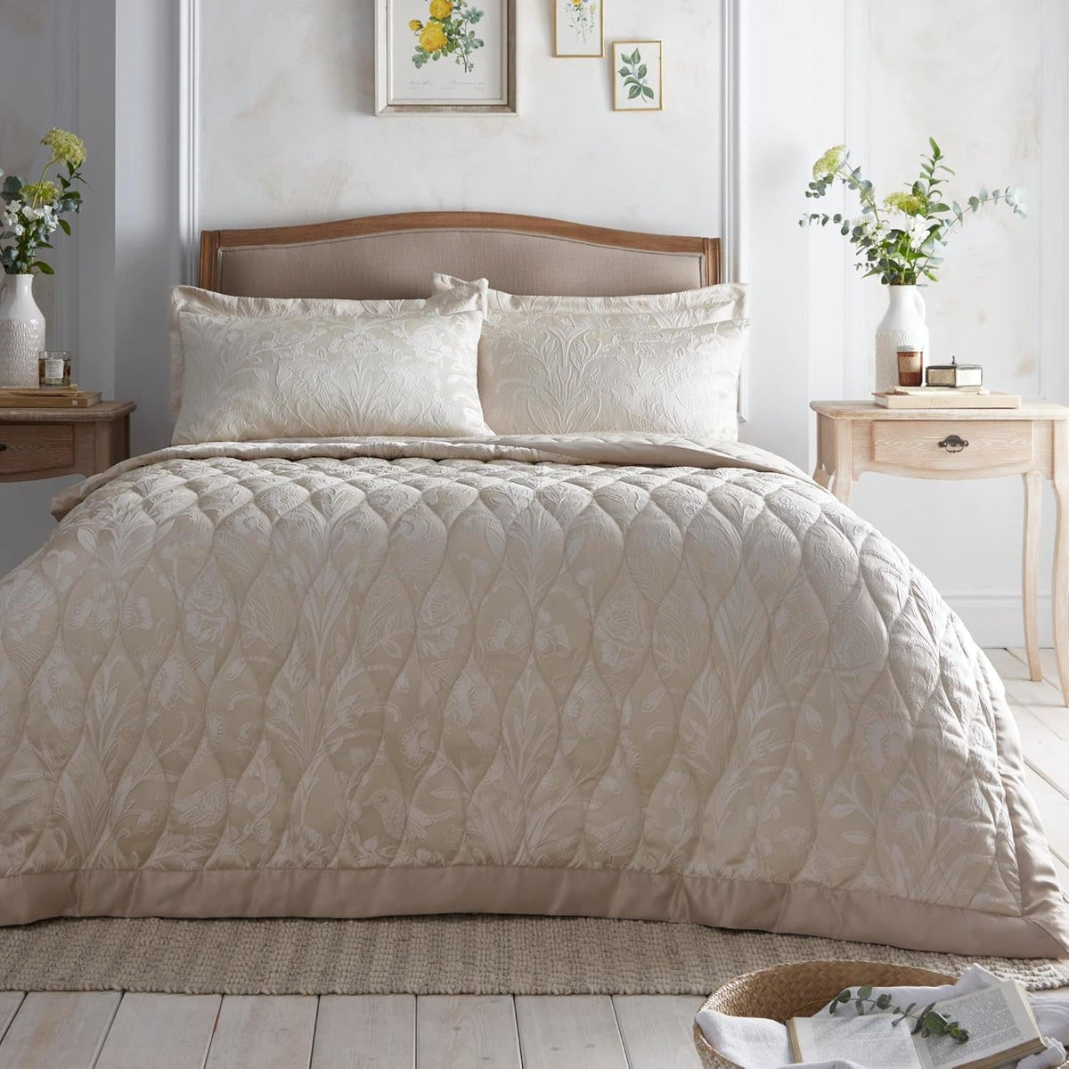 Heritage Elysia jacquard sengetæppe, 200 X 230 Cm, champagne Appletree Beds and Blankets Standard titel