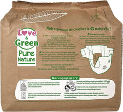 Love Green Nature, ublegede økologiske bleer, uden klor, forskellige størrelser Mother and Child Naty Shop