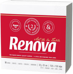 Șervețele din hârtie Renova, stil cocktail de masă alb - 90 de șervețele (pachet de 2)