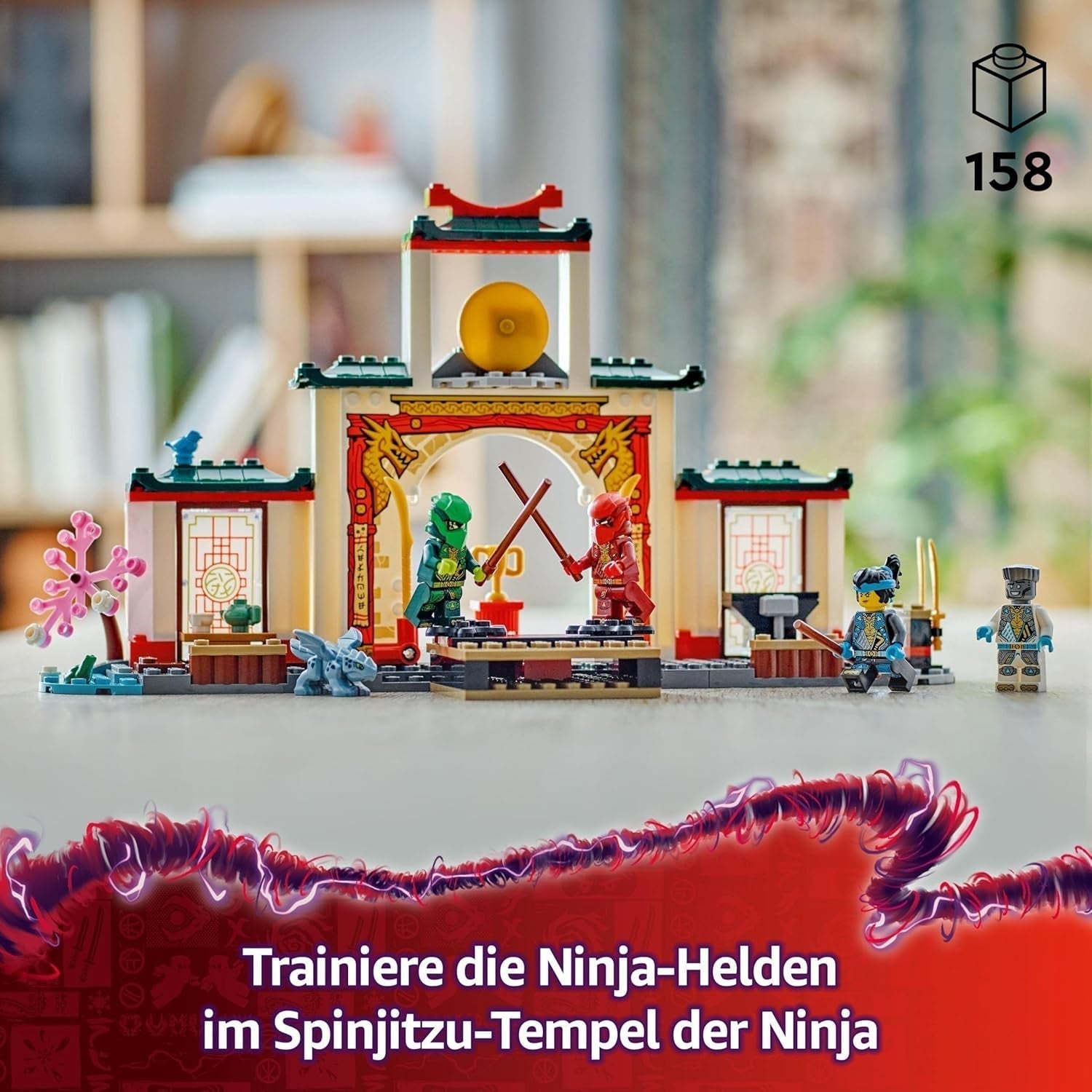 LEGO NINJAGO Spinjitzu Ninja Temple - Legesæt med 4 minifigurer og 1 dragefigur - Byggesæt - Jule- eller fødselsdagsgave til drenge og piger fra 4 år 71831 Byggesæt Besuche den LEGO-Store